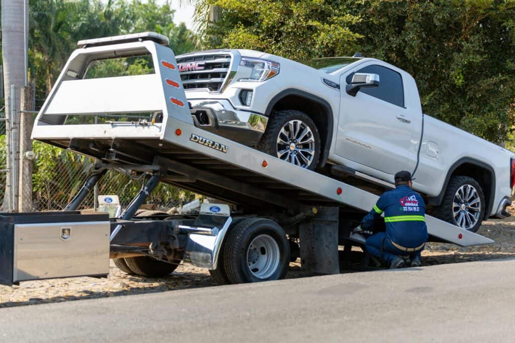 Emergency roadside assistance for vehicle recovery and accident cleanup.