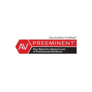 Martindale-Hubbell Preeminent AV Peer Rated for top legal professional recognition.